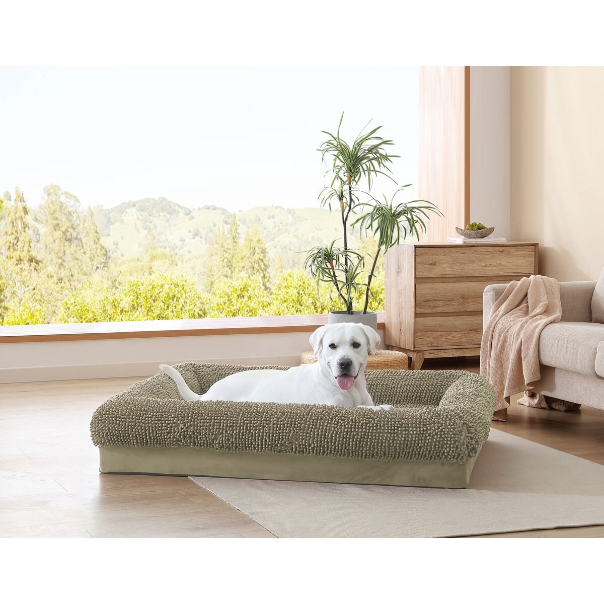 Arlee Home & Pet Slumber Box Ultimate Memory Foam Orthopedic Dog Bed with Removable Cover, Taupe, Large