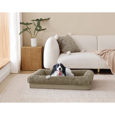 Arlee Home & Pet Arlee Home & Pet Slumber Box Ultimate Memory Foam Orthopedic Dog Bed with Removable Cover, Taupe, Medium