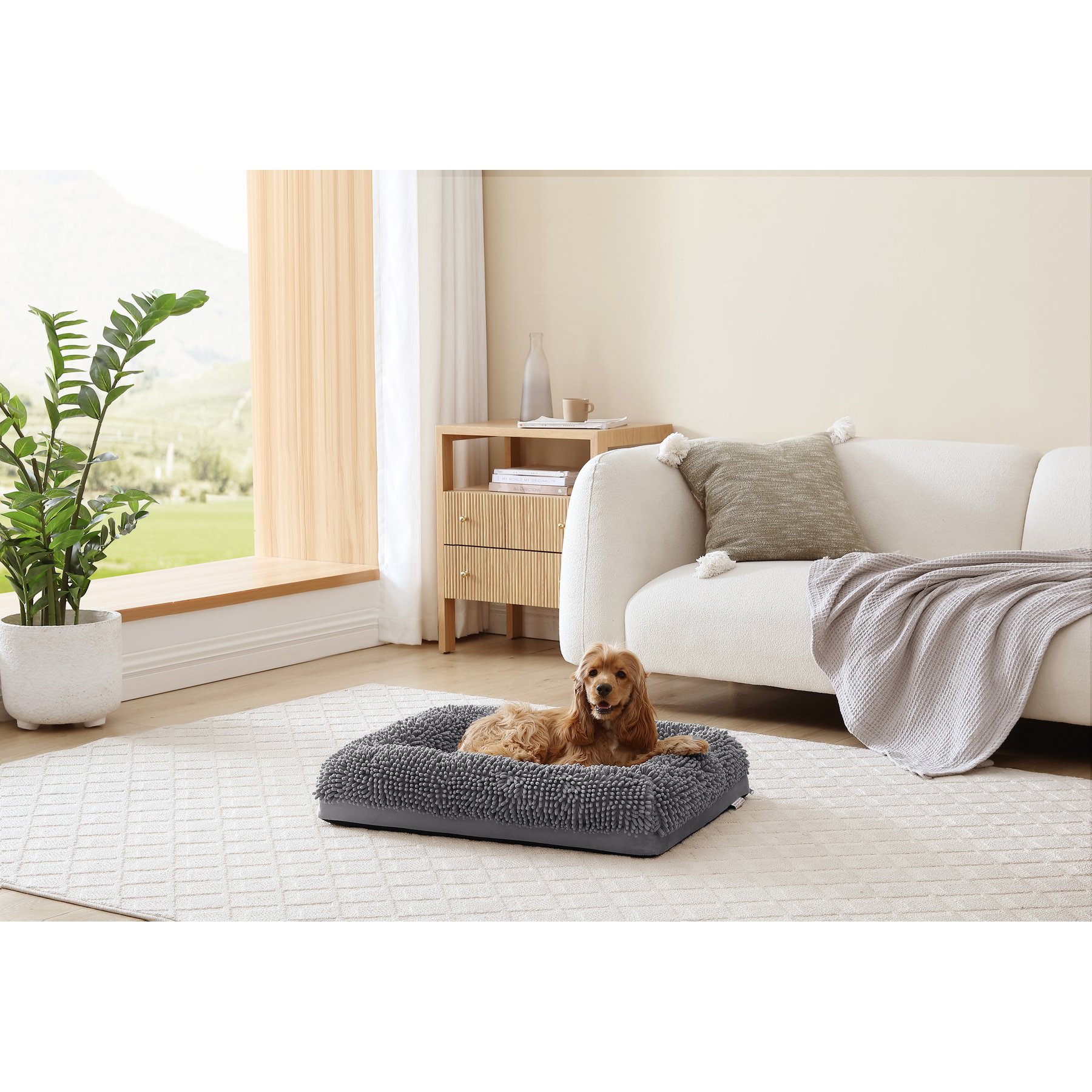 Arlee Home & Pet Slumber Box Ultimate Memory Foam Orthopedic Dog Bed with Removable Cover, Grey, Small