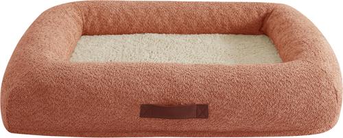 Show full view: Arlee Home & Pet Bumper Box Memory Foam Orthopedic Dog Bed with Removable Cover, Terracotta, Medium slide 3 of 6