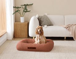 Arlee Home & Pet Bumper Box Memory Foam Orthopedic Dog Bed with Removable Cover, Terracotta, Medium