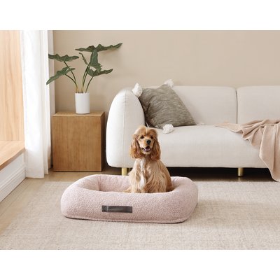 Arlee Home & Pet Arlee Home & Pet Bumper Box Memory Foam Orthopedic Dog Bed with Removable Cover, Petal, Medium