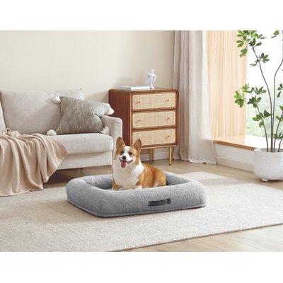 Arlee Home & Pet Arlee Home & Pet Bumper Box Memory Foam Orthopedic Dog Bed with Removable Cover, Grey, Large