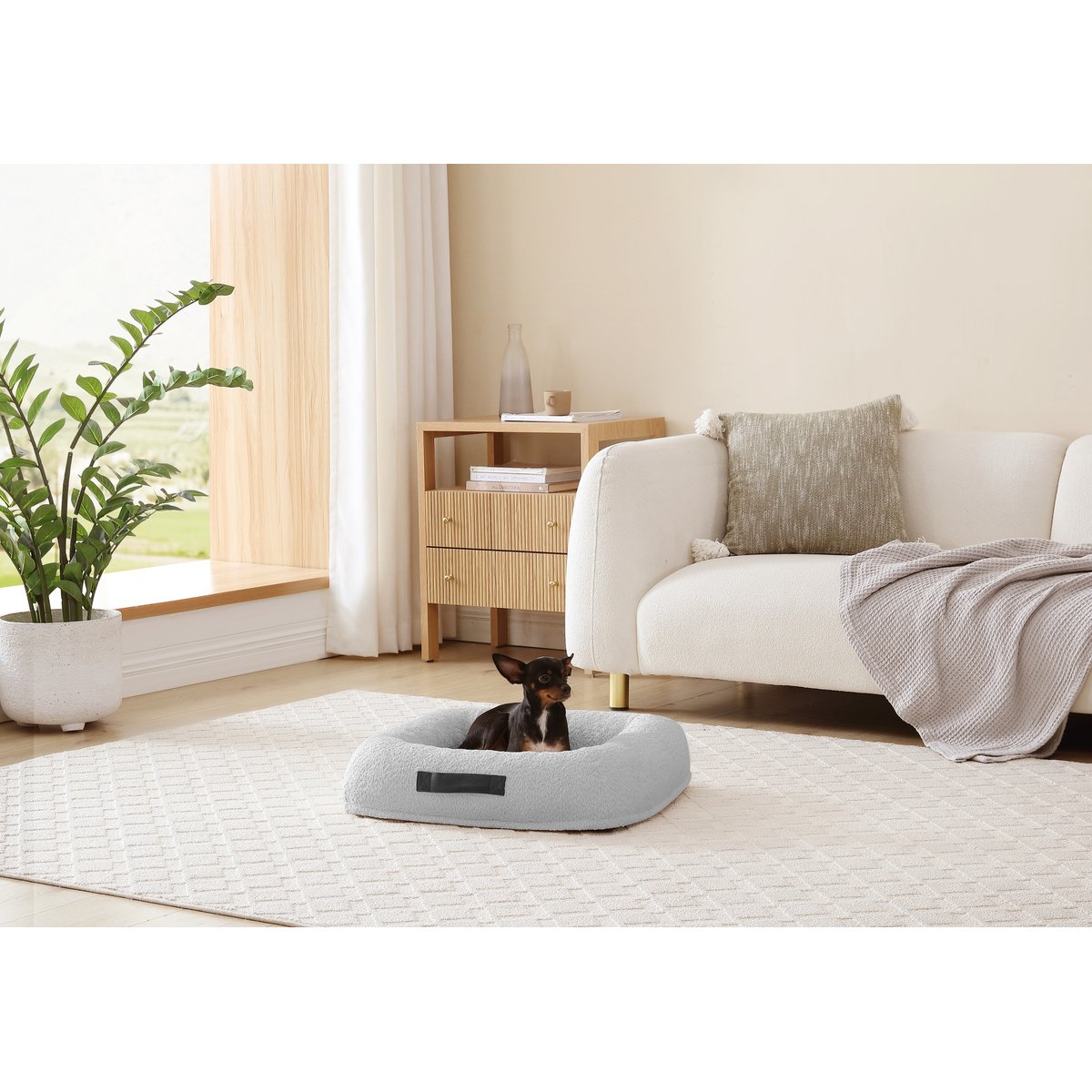 Arlee Home & Pet Bumper Box Memory Foam Orthopedic Dog Bed with Removable Cover, Grey, Small