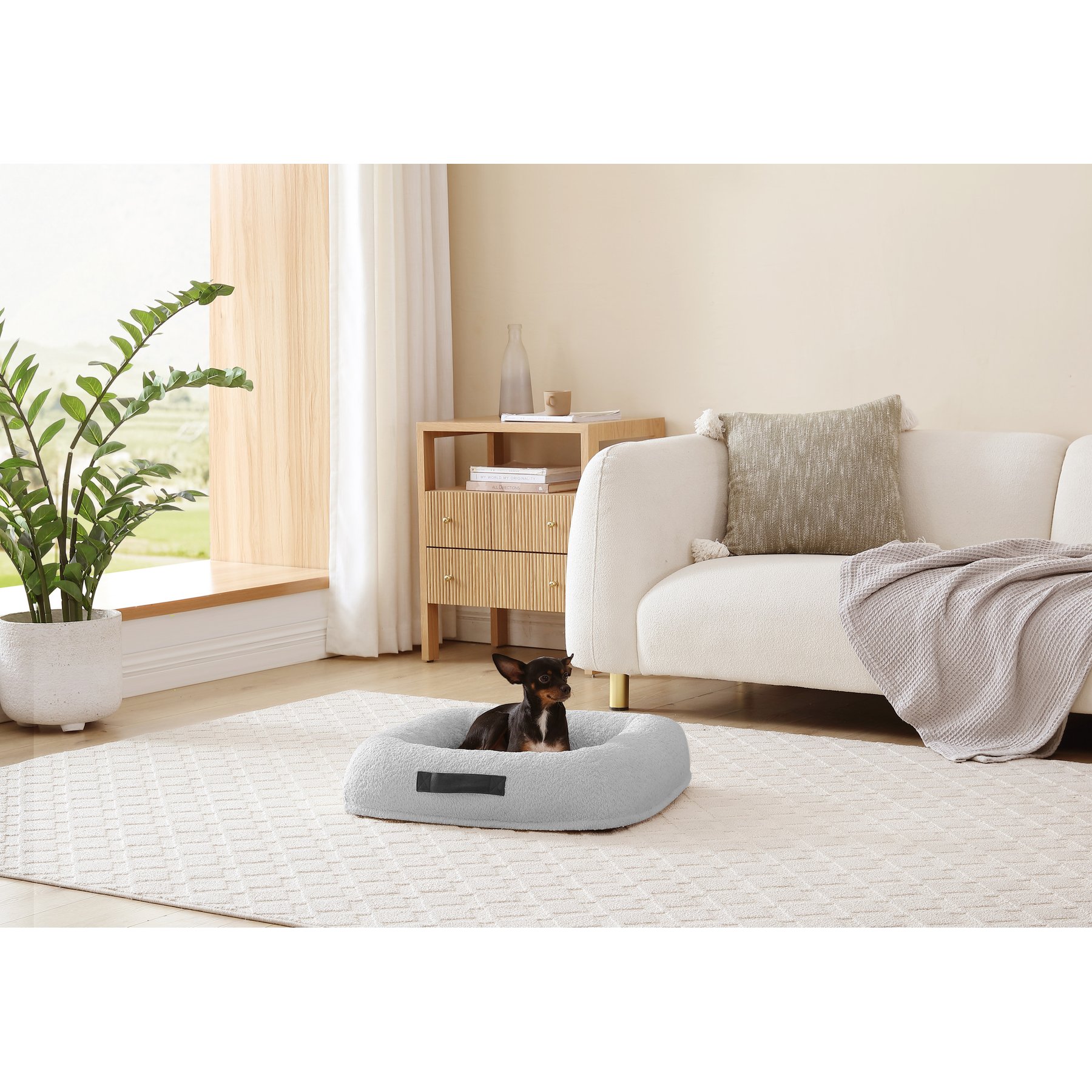 Arlee Home & Pet Bumper Box Memory Foam Orthopedic Dog Bed with Removable Cover, Grey, Small
