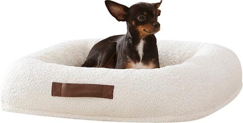 Show full view: Arlee Home & Pet Bumper Box Memory Foam Orthopedic Dog Bed with Removable Cover, Cream, Small slide 2 of 6
