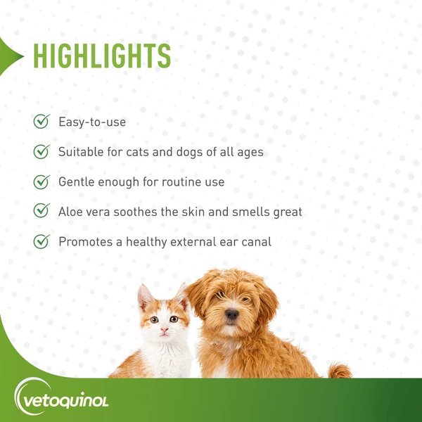 Show full view: Vetoquinol Ear Cleaning Solution for Dogs & Cats, 16-fl oz bottle slide 4 of 14