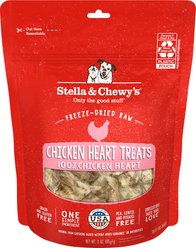 Stella & Chewy's Chicken Hearts Freeze-Dried Raw Dog Treats, 3-oz bag