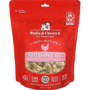 Stella & Chewy's Chicken Hearts Freeze-Dried Raw Dog Treats, 3-oz bag