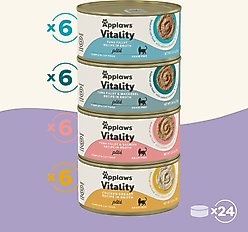 Applaws Vitality Chicken & Seafood Variety Pack Grain-Free Pate Wet Cat Food, 2.47-oz can, case of 24 slide 2 of 6