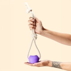 Yomp BallRope Dog Chew Toy, Purple/White slide 2 of 4