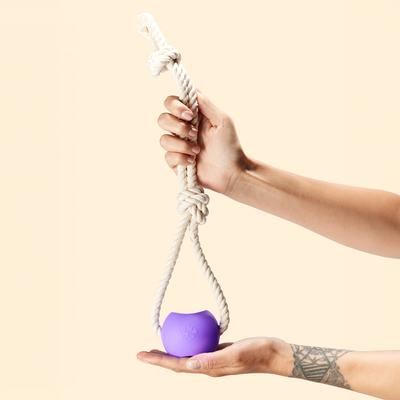 Show full view: Yomp BallRope Dog Chew Toy, Purple/White slide 3 of 5