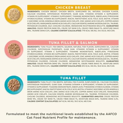 Show full view: Applaws Vitality Chicken & Seafood Variety Pack Grain-Free Bits in Broth Wet Cat Food, 2.47-oz can, case of 5 slide 3 of 7