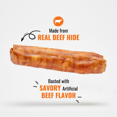 Show full view: Good 'n' Fun Rolls Beef Flavor-Basted Dog Treat Chew, Large, 2 count slide 4 of 11