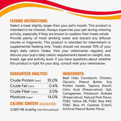 Show full view: Good 'n' Fun Chicken Wrapped Small Rolls Triple Flavor Chicken, Peanut Butter & Pork Dog Treat Chew, 4 Count slide 7 of 10
