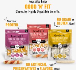 Good 'n' Fun Chicken Wrapped Large Rolls Triple Flavor Pork, Chicken & Beef Dog Treat Chew, 2 Count slide 2 of 9