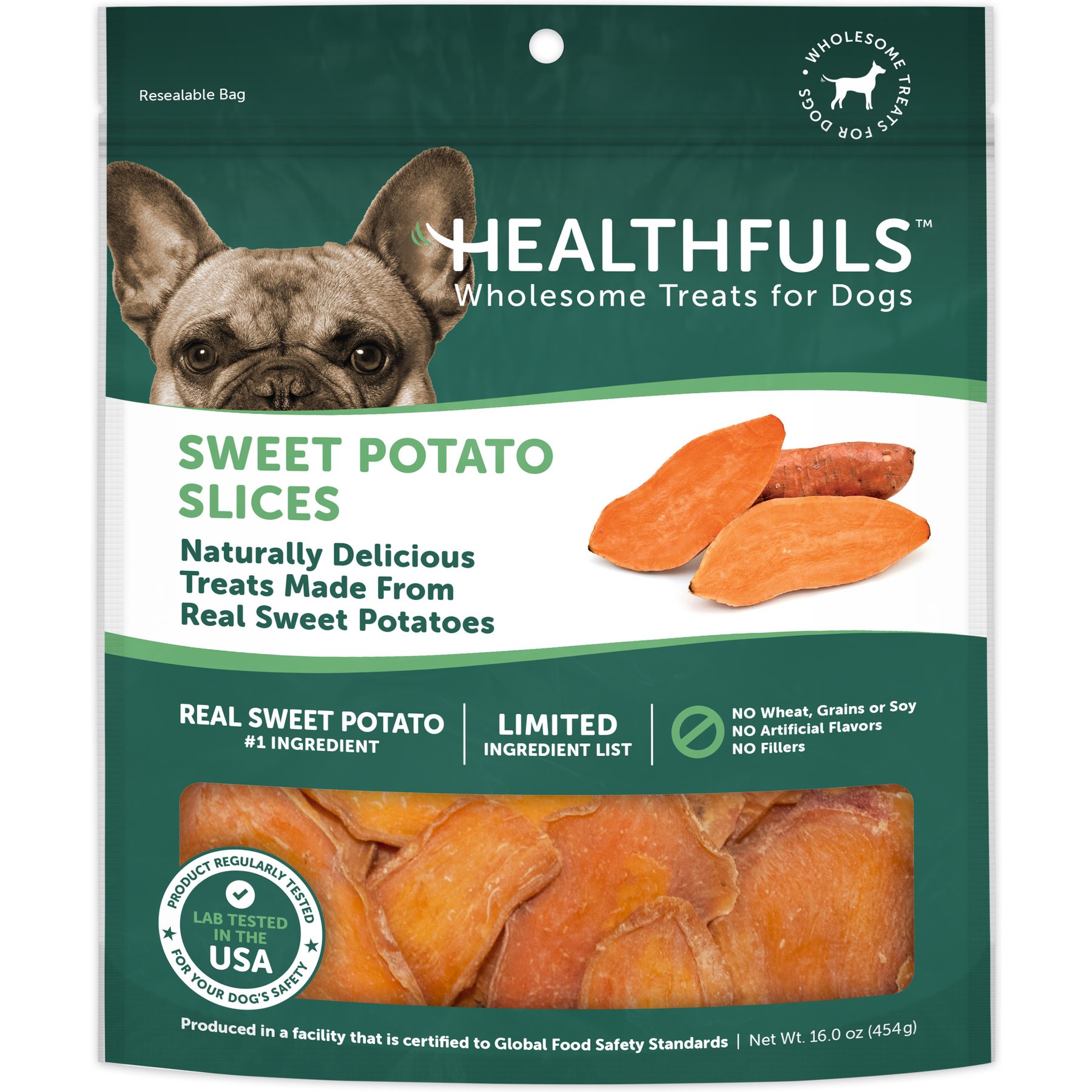 RUFFIN' IT Healthfuls Sweet Potato Slices Dog Treats, 16-oz