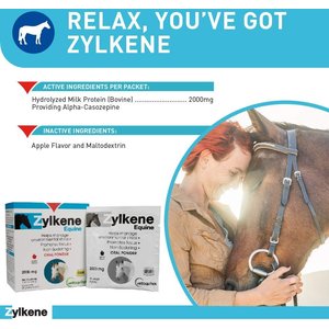 Vetoquinol Zylkene Equine Behavior Support Apple Flavor Powder Horse Supplement 2000 mg, 20 count