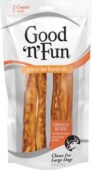 Good 'n' Fun Rolls Beef Flavor-Basted Dog Treat Chew, Large, 2 count