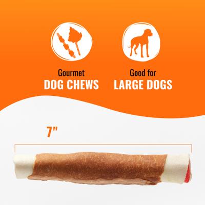 Show full view: Good 'n' Fun Chicken Wrapped Large Rolls Triple Flavor Pork, Chicken & Beef Dog Treat Chew, 6 Count slide 5 of 11
