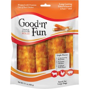Good 'n' Fun Triple Flavor Kabobs Chicken, Duck & Chicken Liver Dog Chews