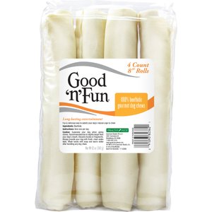 Good 'n' Fun Rolls 8-in Dog Treat Chew, Large, 4 count