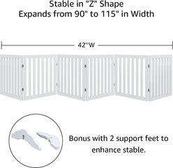 Unipaws Free Standing Dog Gate, White, 24-in, 6-panel slide 2 of 7