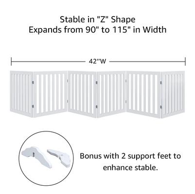 Show full view: Unipaws Free Standing Dog Gate, White, 24-in, 6-panel slide 5 of 9
