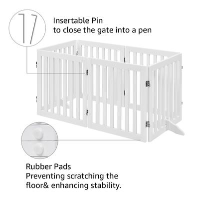 Show full view: Unipaws Free Standing Dog Gate, White, 24-in, 6-panel slide 6 of 9