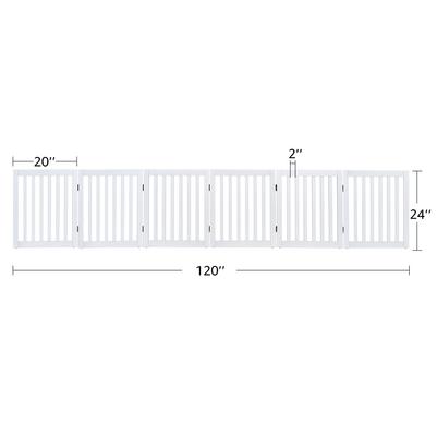 Show full view: Unipaws Free Standing Dog Gate, White, 24-in, 6-panel slide 8 of 9