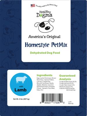 Show full view: Healthy Dogma Homestyle PetMix Lamb Dehydrated Dog Food, 2-lb bag slide 3 of 5