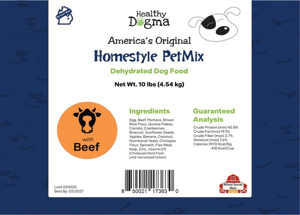 Healthy Dogma Homestyle PetMix Beef Dehydrated Dog Food