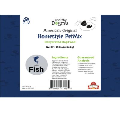 Show full view: Healthy Dogma Homestyle PetMix Fish Dehydrated Dog Food, 10-lb bucket slide 3 of 5