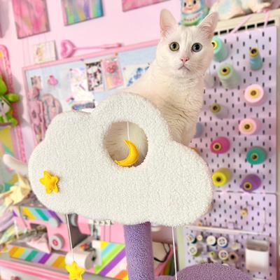 Show full view: Happy & Polly Moonlight Deluxe 65-in Plush Cat Tree Condo, Purple, X-Large slide 6 of 8