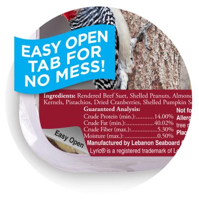 Show full view: Lyric Fruit & Nut Suet Cakes Wild Bird Food, 12-oz tray, 12 count slide 3 of 9