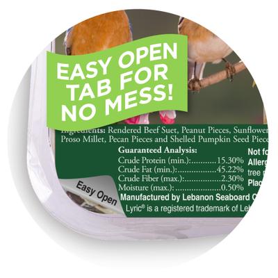 Show full view: Lyric Fine Tunes No Waste Seed Suet Cakes Wild Bird Food, 12-oz tray, 12 count slide 3 of 9