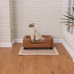 RYPetmia Modern Elevated Dog Sofa Bed, Brown, Small