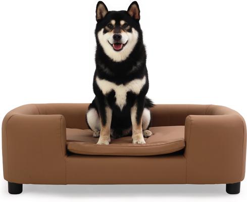 Show full view: RYPetmia Modern Elevated Dog Sofa Bed, Brown, Large slide 3 of 10