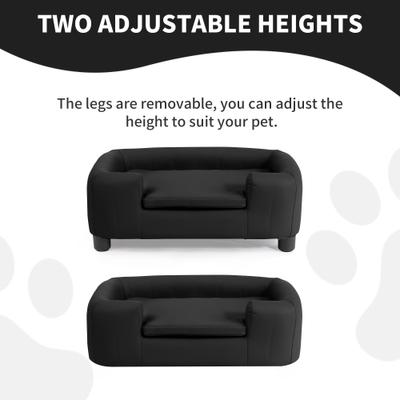 Show full view: RYPetmia Modern Elevated Dog Sofa Bed, Black, Large slide 9 of 10