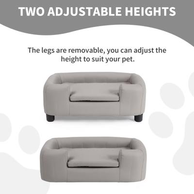Show full view: RYPetmia Modern Elevated Dog Sofa Bed, Grey, Small slide 9 of 10