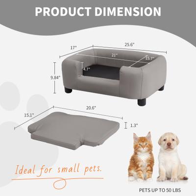Show full view: RYPetmia Modern Elevated Dog Sofa Bed, Grey, Small slide 8 of 10
