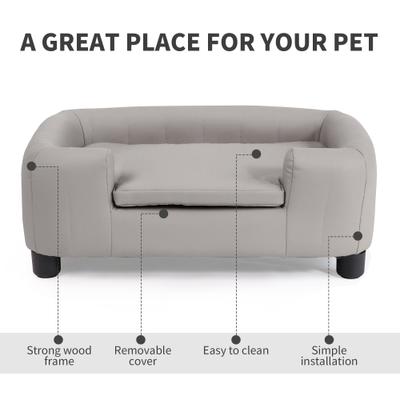 Show full view: RYPetmia Modern Elevated Dog Sofa Bed, Grey, Large slide 5 of 10
