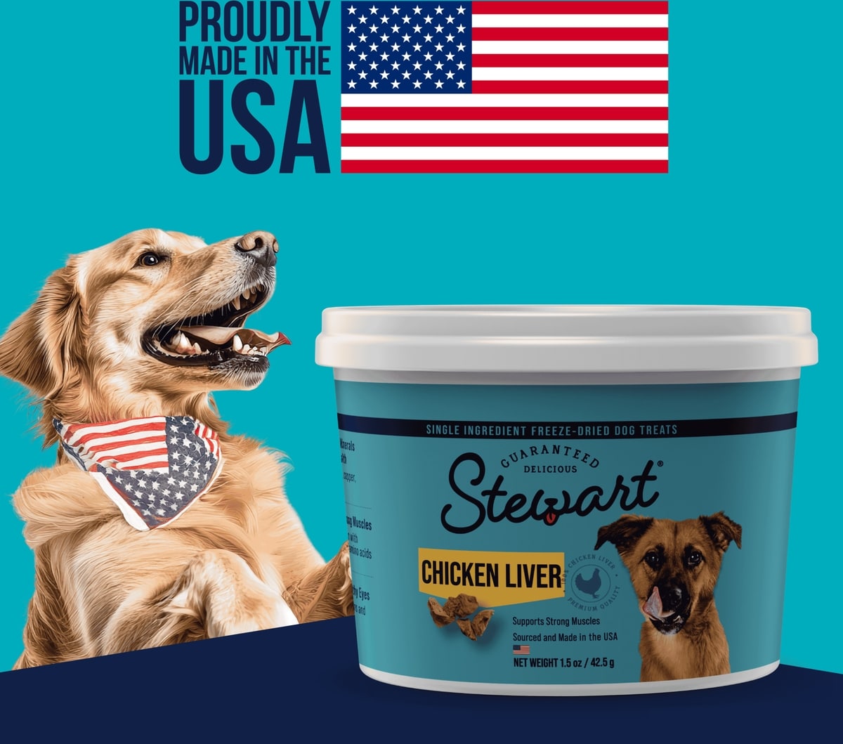 STEWART Chicken Liver Single Ingredient Freeze-Dried Raw Dog Treats, 33 ...