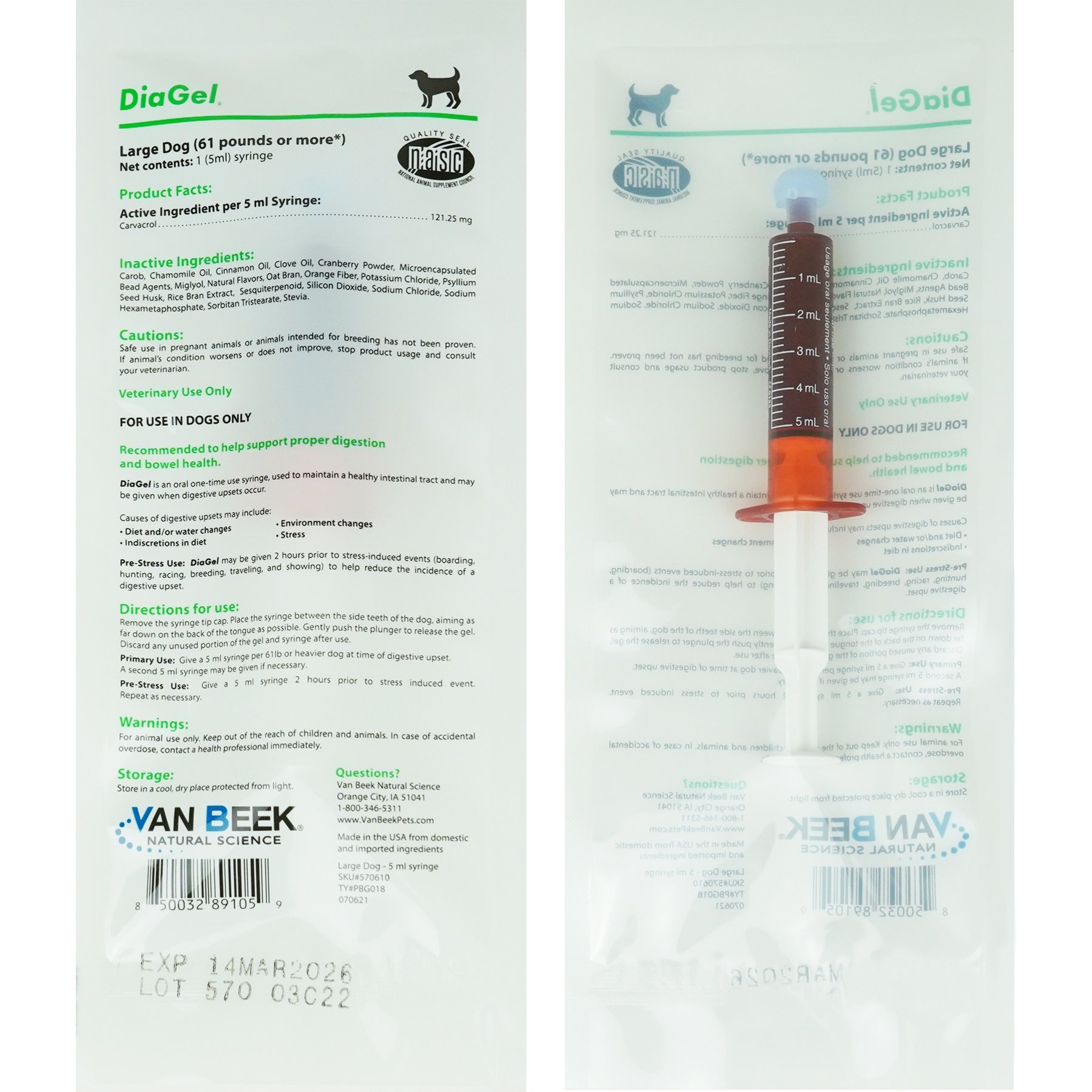 Van Beek Natural Science Diagel for Digestive Issues for Dogs, 5-ml