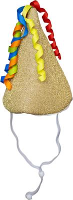 Show full view: CELEBRATIONS Gold Party Dog Hat, X-Small/Small slide 2 of 3