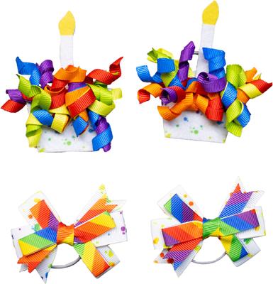 Show full view: CELEBRATIONS Birthday Dog Hair Bows, pack of 4 slide 3 of 4