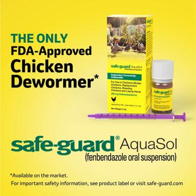 Show full view: Safe-Guard AquaSol Dewormer for Chickens, 3-mL bottle slide 5 of 11