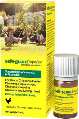 Show full view: Safe-Guard AquaSol Dewormer for Chickens, 3-mL bottle slide 2 of 11