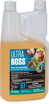 Show full view: Ultra Boss Pour-On Insecticide Fly & Insect Control for Cattle, Sheep, Goats & Horses, 1-quart bottle slide 2 of 4