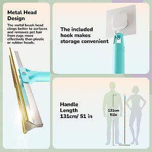Fido Fave Xtra with Telescopic 51-in Handle Pet Hair Removal Broom